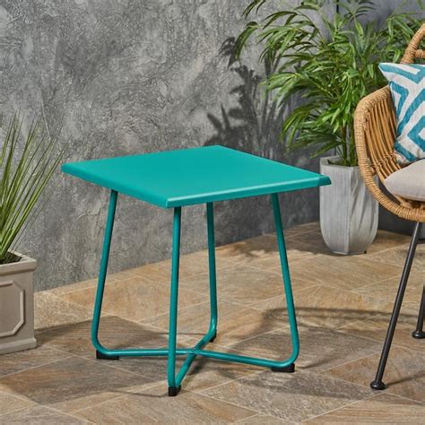 noble house alder square metal outdoor side table|noble house patio dining table.